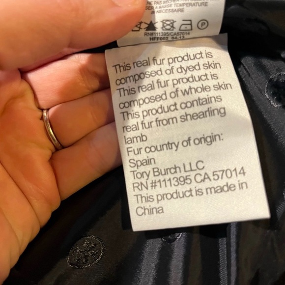 Tory Burch Alexandre Peat Coat Style Navy Genuine Fur Collar EXQUISITE! - Picture 12 of 12